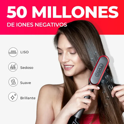 Pack Cepillo Alisador Tymo 2 en 1 Hair Queen + Regalo: Kit Acessorios